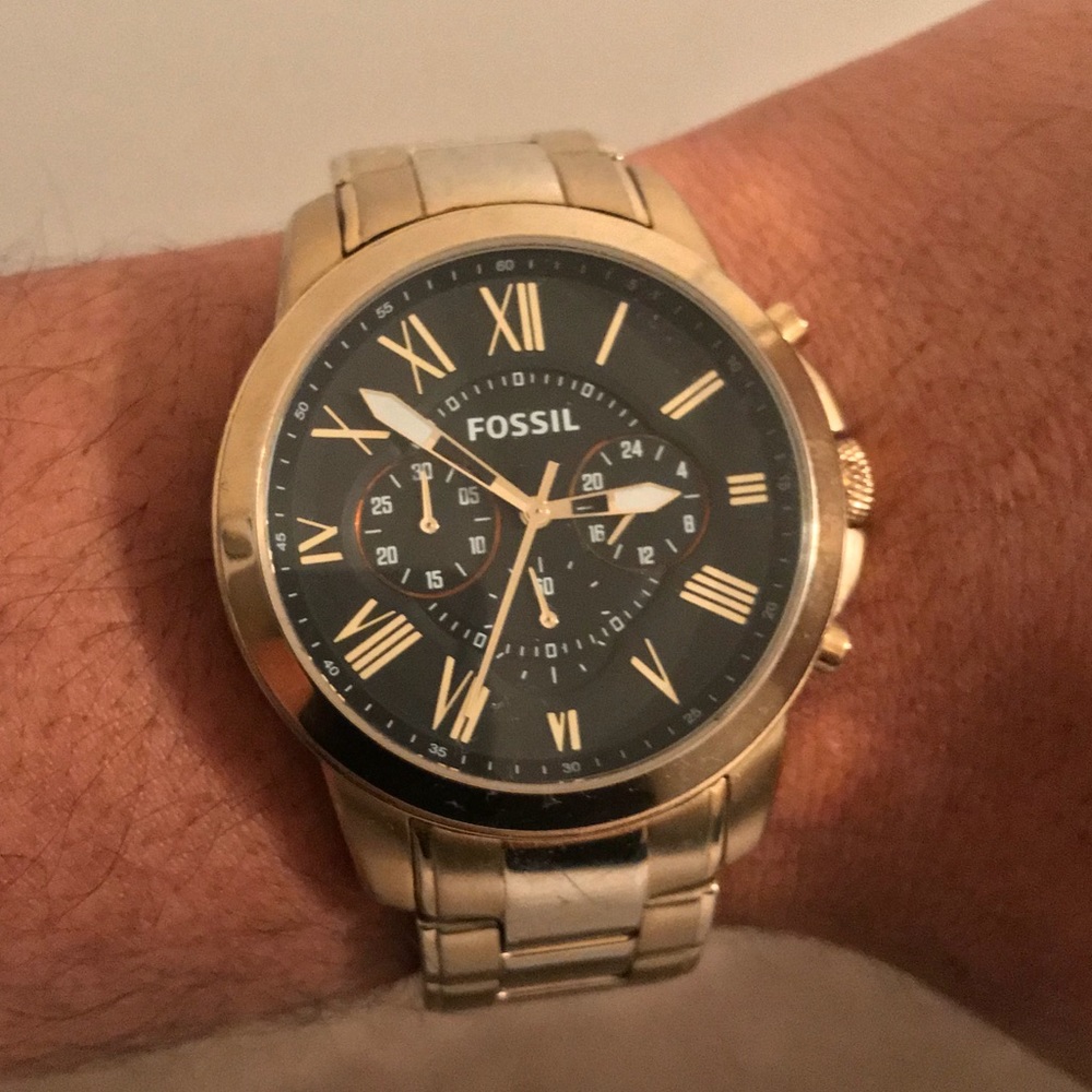 Gold Fossil Watch